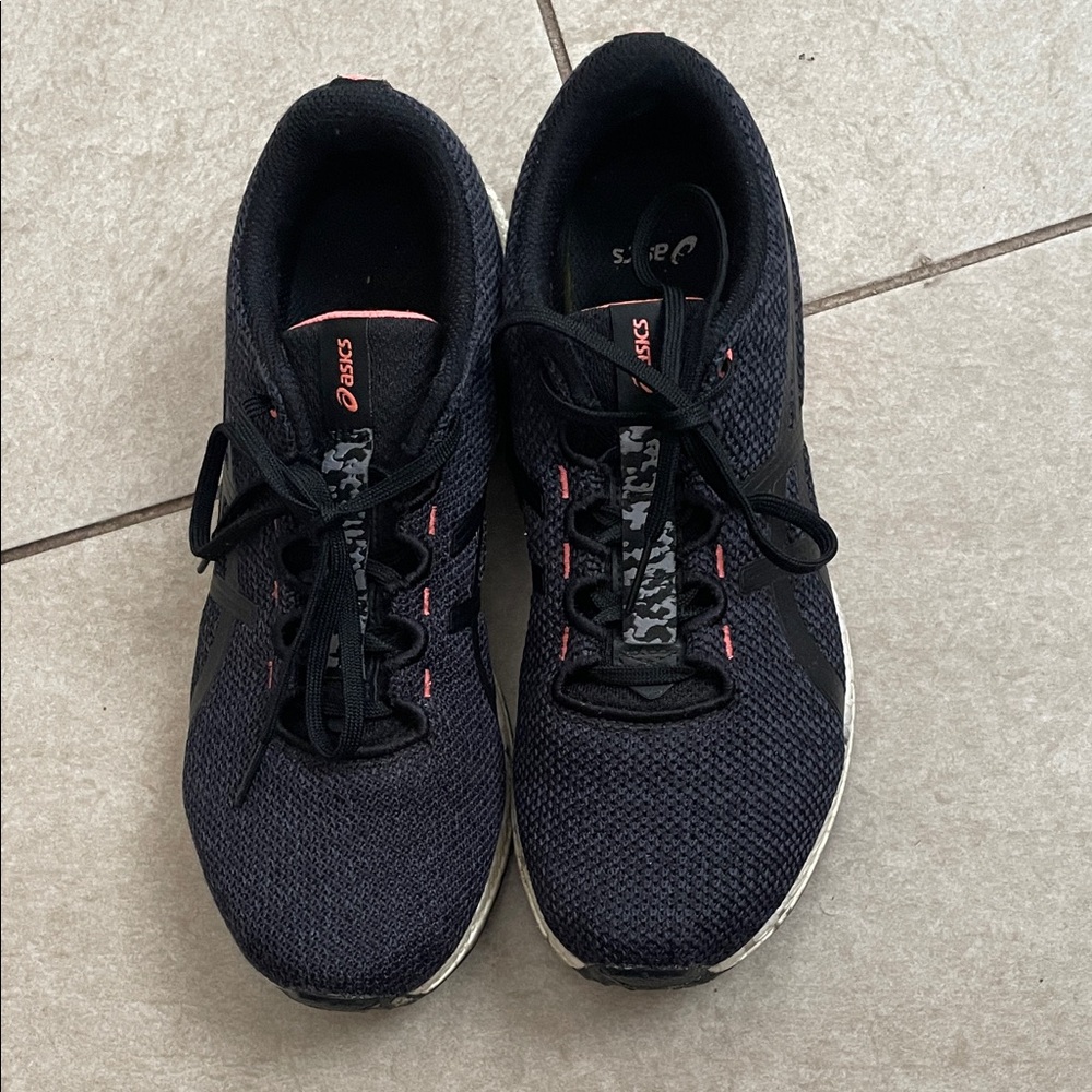 ASICS Men's Black and Pink Athletic Shoes